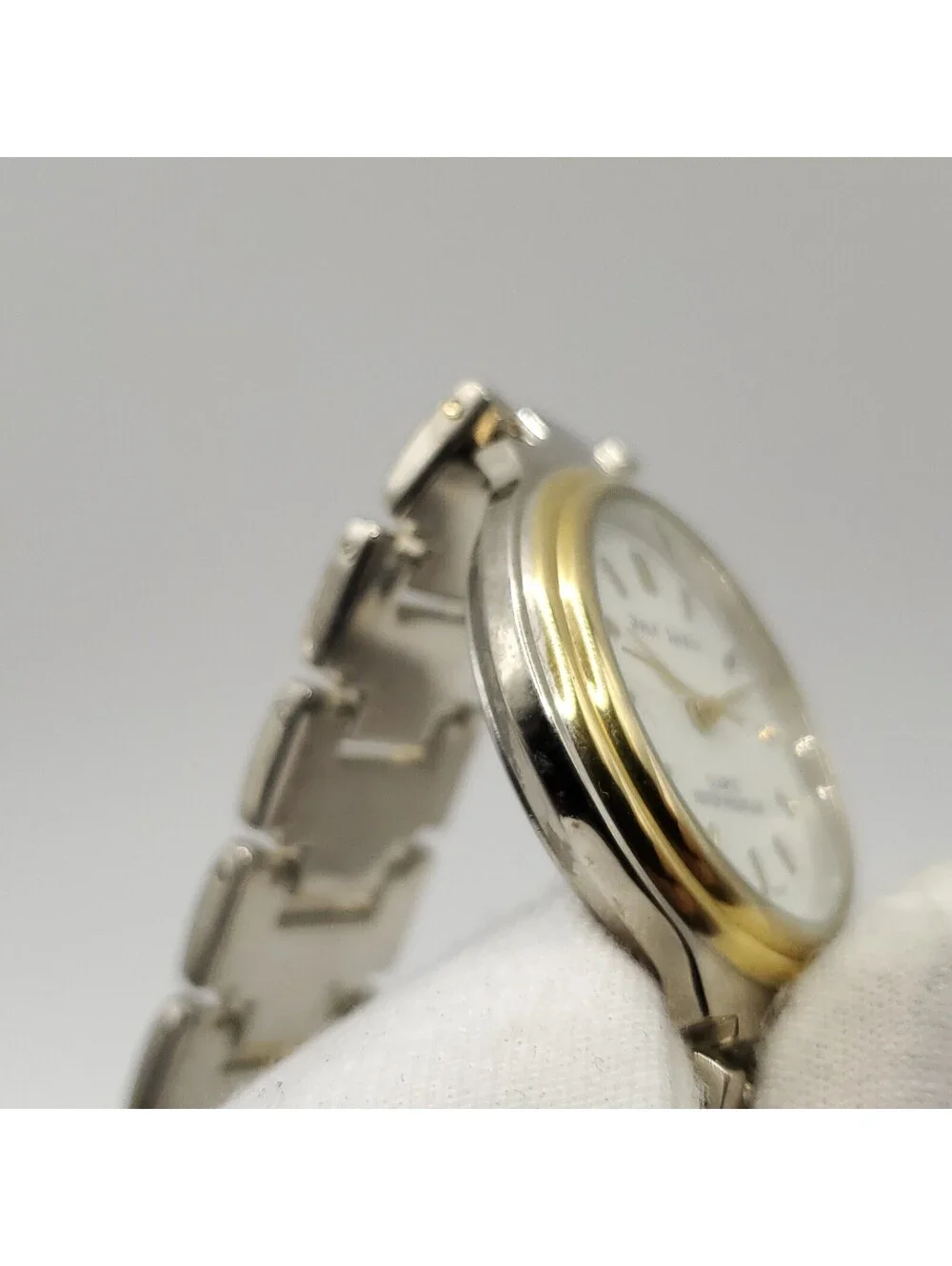Paul Jardin Two-Tone White Dial Women 32mm Watch New Battery